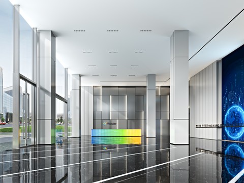 Modern Office Lobby Front Desk