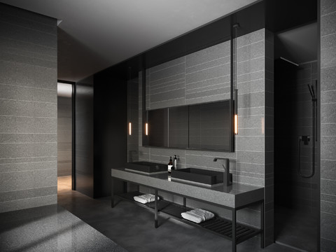 Modern high gray hotel toilet bathroom