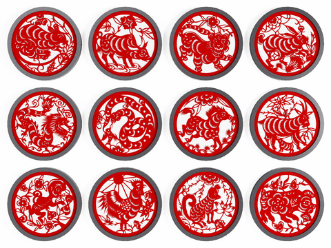 Chinese Zodiac Paper-cut Wall Decoration