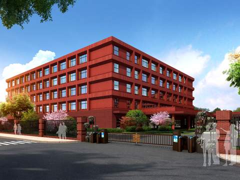 new chinese school teaching building psd