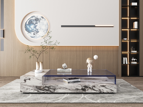 Minotti modern marble coffee table