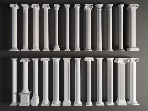 European-style Gypsum Carved Roman Column Combination