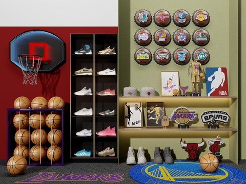 Modern Theme NBA Basketball Decoration Ornament Combination