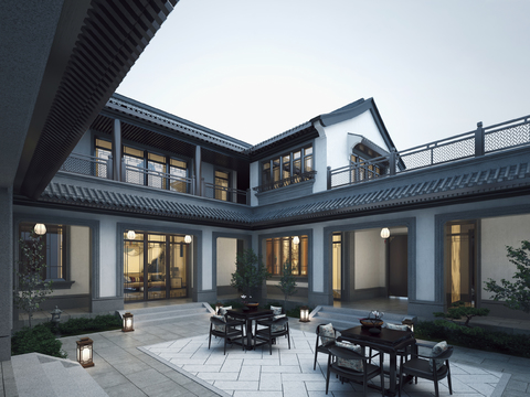 New Chinese Courtyard Courtyard Garden