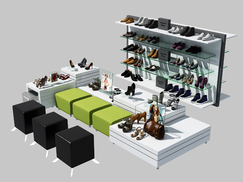 Modern Shoe Store Men's Shoes Women's Shoes Display Rack