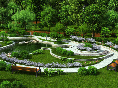 Modern Park Landscape