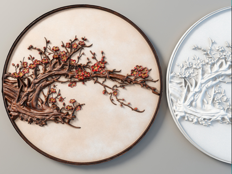 Neo-Chinese Style plum blossom relief