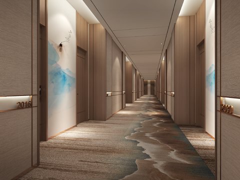 New Chinese Hotel Corridor