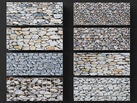 Landscape gabion iron mesh gravel block retaining wall