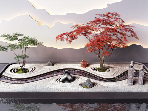 New Chinese Courtyard Rock Landscape Sits