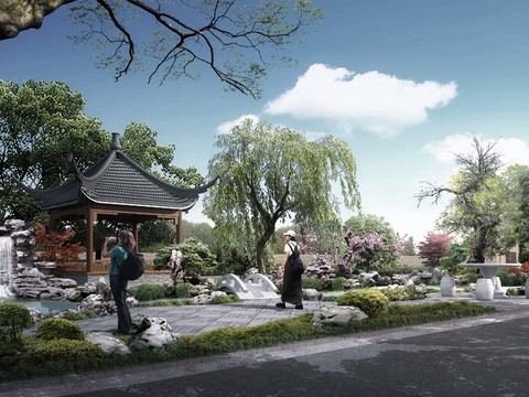 Chinese pavilion pavilion psd