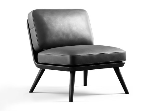 pertica modern gray leather lounge chair