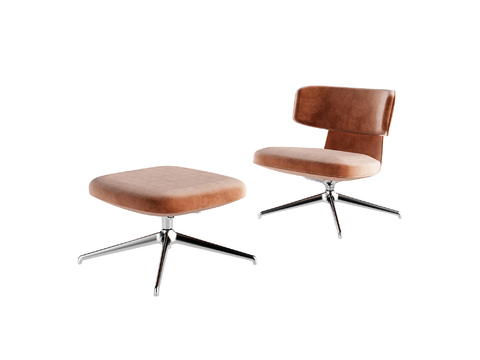 Molteni & C Modern Leather Lounge Chair