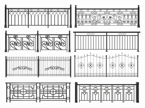 Wrought Iron Railing Guardrail Fence Protection Fence