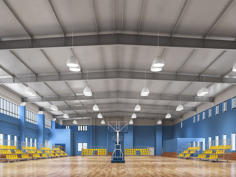 Modern indoor basketball court