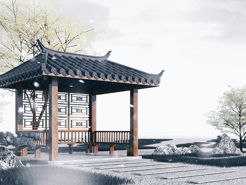 Chinese-style ancient pavilion