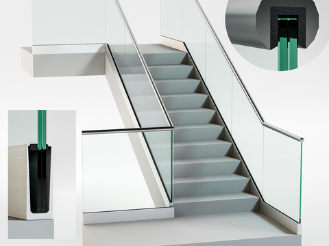 Modern glass staircase