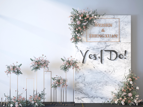 Modern floral flower stand wedding wedding photo area