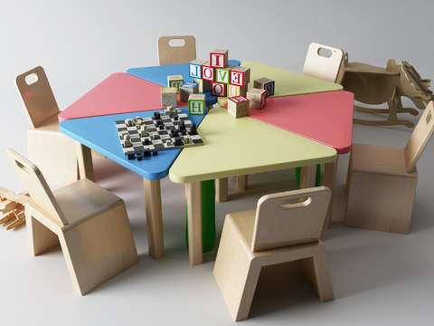 Modern Solid Wood kids Table&Chair