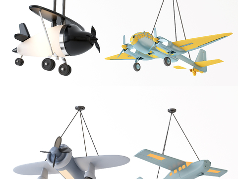 Modern children's airplane chandelier