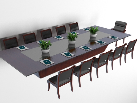 Neo-Chinese Style Solid Wood Meeting Table and Chair Free