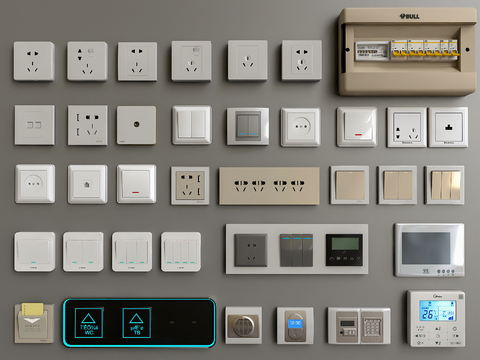 Switch socket panel distribution box visual access control