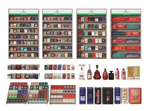 Modern alcohol and tobacco display cabinet