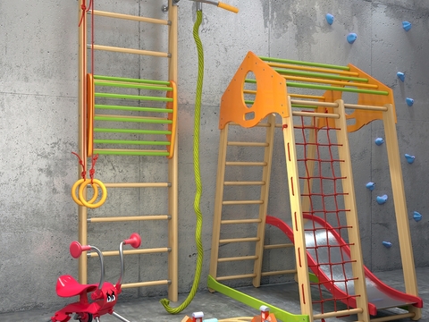 Modern children rock climbing slide toy