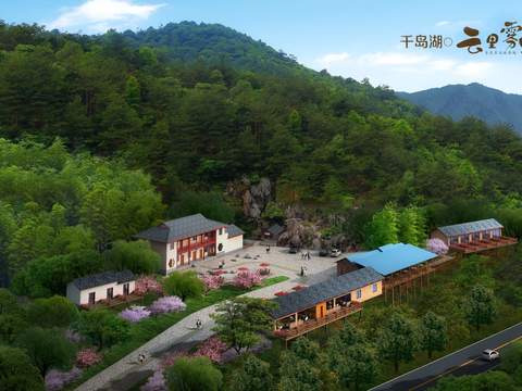 new chinese residential building appearance bird's eye view psd