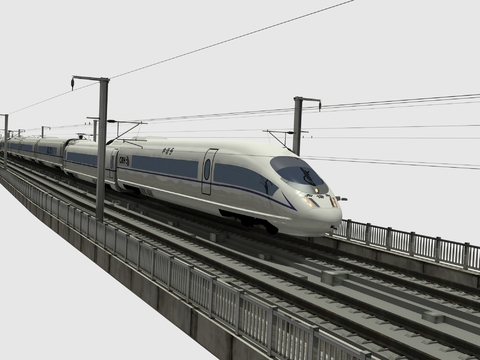 Modern EMU Train High Speed Rail Track