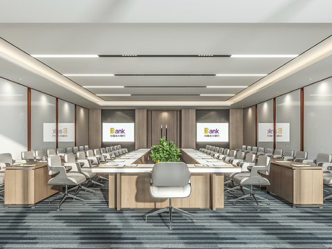 Modern Bank Conference Room Report Hall