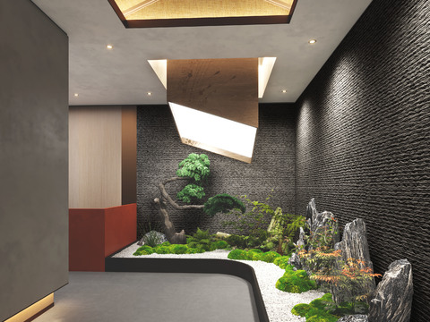 New Chinese Corridor rockery landscape