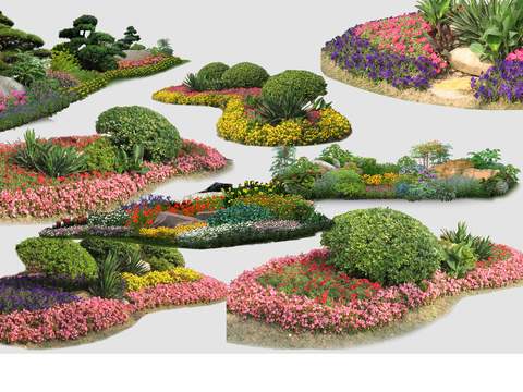 modern flower bushes psd