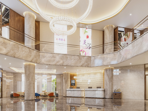 Modern Affordable Luxury Style Hotel Lobby