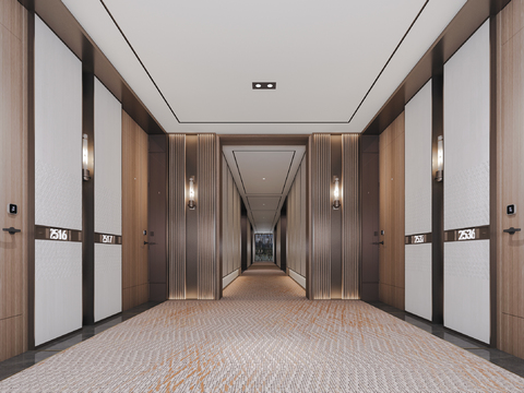 Modern Hotel Corridor