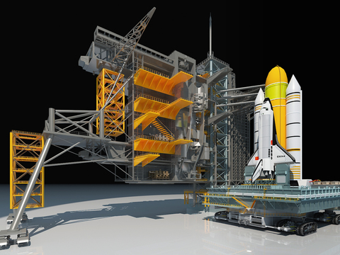 modern space rocket launch pad