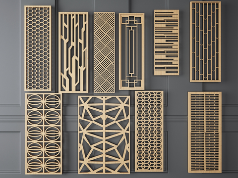 Modern solid wood screen partition