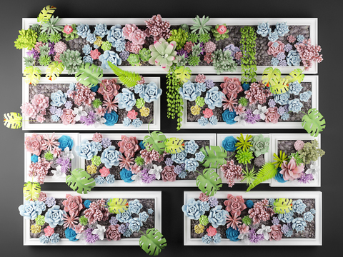 Nordic succulents floral wall