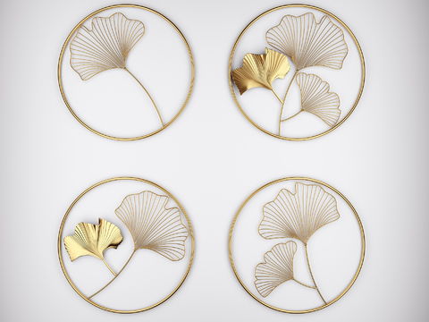 New Chinese Metal Ginkgo Leaf Wall Decoration Pendant