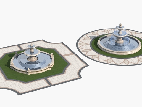 European round fountain water feature