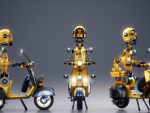 Motorcycle Art Toy robot hand