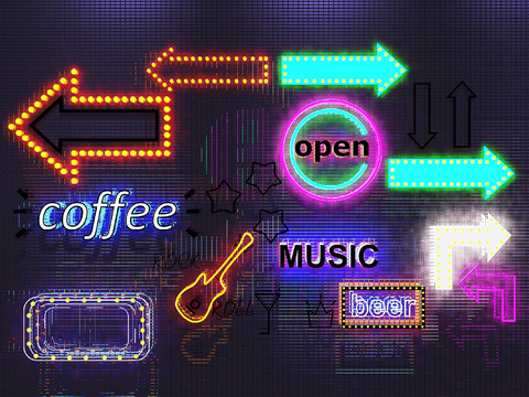 Modern neon decorative lights