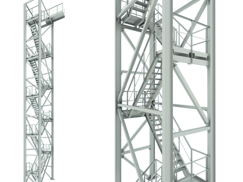 Industrial wind fire staircase steel frame staircase