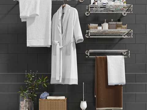 Modern Bathrobe Towels Toiletries