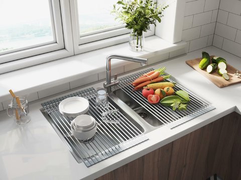 modern kitchen sink vegetable fruit