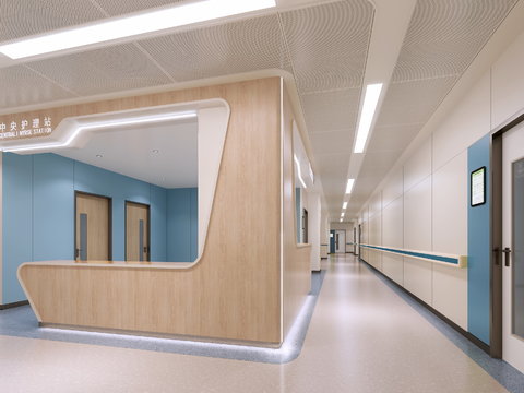 Modern Nurse Station Corridor