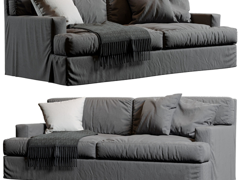 Modern minimalist fabric double sofa free