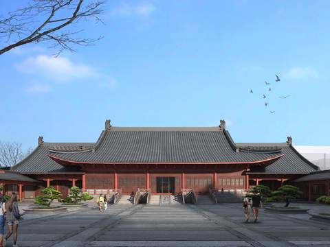 Chinese ancient temple psd