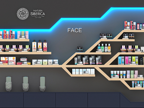 Modern cosmetics shelf