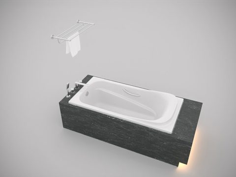 Modern Simple Marble Ceramic Bathtub Free